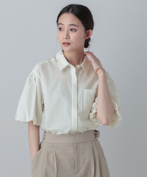GLOBAL WORK(グローバルワーク)の「MATINEE LINE/テンセルキュプラシャツ/656154(シャツ/ブラウス・レディース・ホワイト系その他/ブルー系その他・MEDIUM/LARGE)」の3枚目の写真