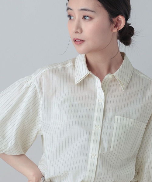 GLOBAL WORK(グローバルワーク)の「MATINEE LINE/テンセルキュプラシャツ/656154(シャツ/ブラウス・レディース・ホワイト系その他/ブルー系その他・MEDIUM/LARGE)」の5枚目の写真