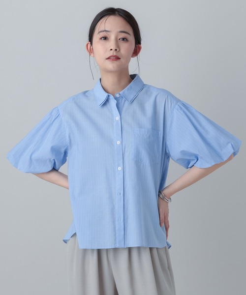 GLOBAL WORK(グローバルワーク)の「MATINEE LINE/テンセルキュプラシャツ/656154(シャツ/ブラウス・レディース・ホワイト系その他/ブルー系その他・MEDIUM/LARGE)」の9枚目の写真