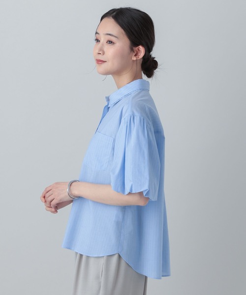 GLOBAL WORK(グローバルワーク)の「MATINEE LINE/テンセルキュプラシャツ/656154(シャツ/ブラウス・レディース・ホワイト系その他/ブルー系その他・MEDIUM/LARGE)」の10枚目の写真