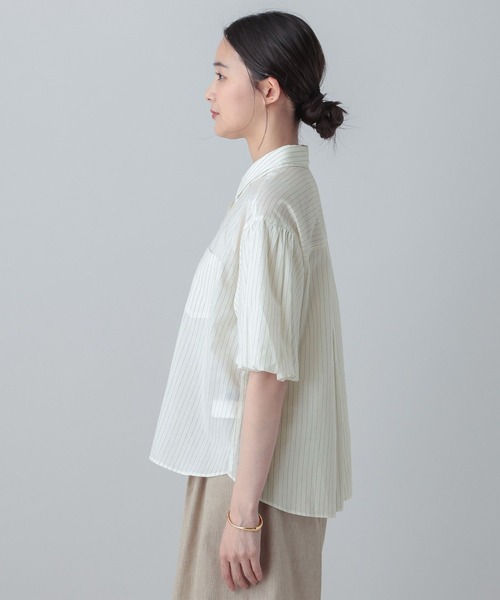 GLOBAL WORK(グローバルワーク)の「MATINEE LINE/テンセルキュプラシャツ/656154(シャツ/ブラウス・レディース・ホワイト系その他/ブルー系その他・MEDIUM/LARGE)」の12枚目の写真