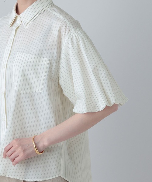 GLOBAL WORK(グローバルワーク)の「MATINEE LINE/テンセルキュプラシャツ/656154(シャツ/ブラウス・レディース・ホワイト系その他/ブルー系その他・MEDIUM/LARGE)」の16枚目の写真
