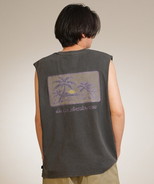 Quiksilver(クイックシルバー)の「【ムラサキスポーツ限定】QUIKSILVER/クイックシルバー タンクトップ ロゴ バックプリント バンドマンカット ピグメント加工 QSL262604M(タンクトップ・メンズ・ライトアッシュグレー/ブラック・L/M)」の4枚目の写真