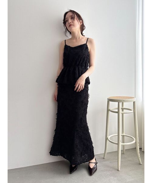 LAGUNAMOON（ラグナムーン）の「カットジャガードナロースカート（スカート・レディース・ブラック/アイボリー・MEDIUM/SMALL）」の19枚目の写真