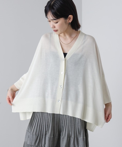 Bou Jeloud(ブージュルード)の「UVサラサラBOXシルエット前後差カーディガン(カーディガン/ボレロ・レディース・イエロー/A/ピンク/ブラック/オフホワイト・FREE)」の2枚目の写真