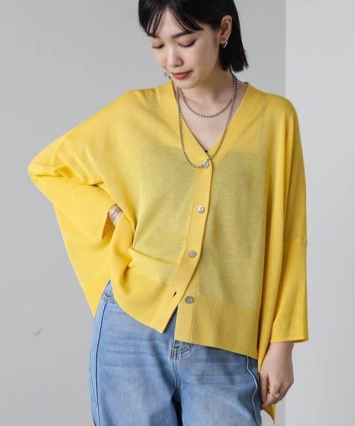 Bou Jeloud(ブージュルード)の「UVサラサラBOXシルエット前後差カーディガン(カーディガン/ボレロ・レディース・イエロー/A/ピンク/ブラック/オフホワイト・FREE)」の3枚目の写真