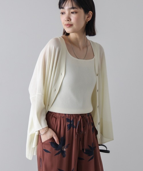 Bou Jeloud（ブージュルード）の「UVサラサラBOXシルエット前後差カーディガン（カーディガン/ボレロ・レディース・イエロー/A/ピンク/ブラック/オフホワイト/オレンジ/ブルー/キャメル/ライトグレー/パープル/アイボリー/ブラウン/レッド・FREE）」の19枚目の写真