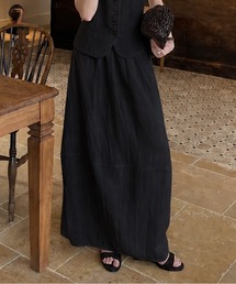 linen back slit cocoon long skirt /バックスリットコクーンロングスカート
