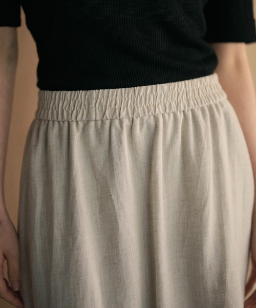 LAULEN（ローレン）の「linen back slit cocoon long skirt /バックスリットコクーンロングスカート（スカート・レディース・ベージュ/ブラック/カーキ・FREE）」の19枚目の写真
