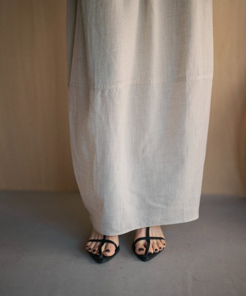 LAULEN（ローレン）の「linen back slit cocoon long skirt /バックスリットコクーンロングスカート（スカート・レディース・ベージュ/ブラック/カーキ・FREE）」の20枚目の写真