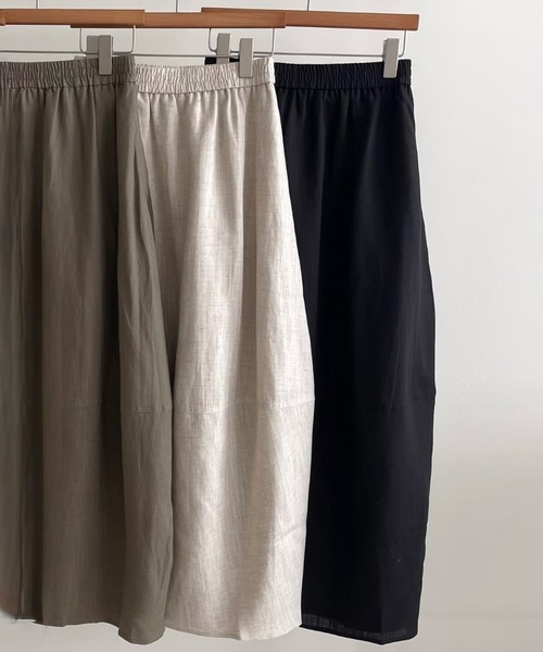 LAULEN（ローレン）の「linen back slit cocoon long skirt /バックスリットコクーンロングスカート（スカート・レディース・ベージュ/ブラック/カーキ・FREE）」の15枚目の写真