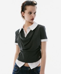 BLONDEY（ブロンディ）の「SHIRT DOCKING DRAPE NECK TOPS（その他トップス）」