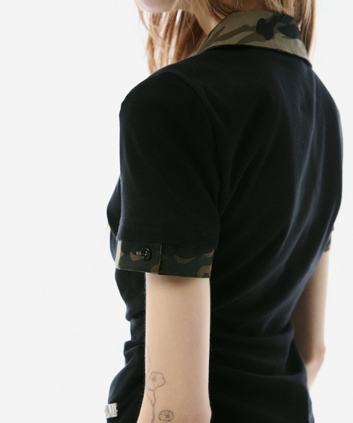 BLONDEY（ブロンディ）の「SHIRT DOCKING DRAPE NECK TOPS（その他トップス・レディース・チャコールグレー/ブラック・FREE）」の6枚目の写真