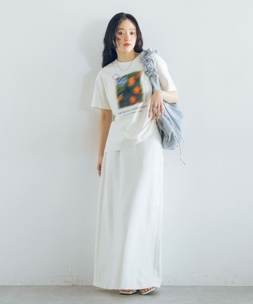 RAGEBLUE(レイジブルー)の「ニュアンスフラワープリントTシャツ(Tシャツ/カットソー・レディース・ライトブルー/ブラック/ホワイト・FREE)」の21枚目の写真