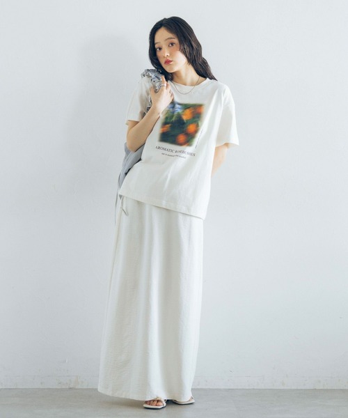 RAGEBLUE(レイジブルー)の「ニュアンスフラワープリントTシャツ(Tシャツ/カットソー・レディース・ライトブルー/ブラック/ホワイト・FREE)」の22枚目の写真