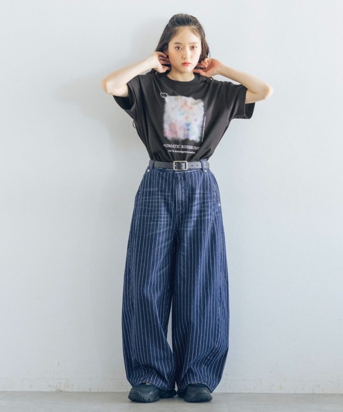 RAGEBLUE(レイジブルー)の「ニュアンスフラワープリントTシャツ(Tシャツ/カットソー・レディース・ライトブルー/ブラック/ホワイト・FREE)」の5枚目の写真