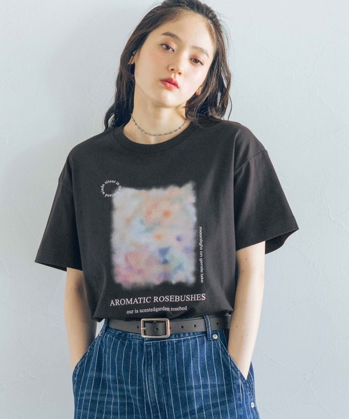 RAGEBLUE(レイジブルー)の「ニュアンスフラワープリントTシャツ(Tシャツ/カットソー・レディース・ライトブルー/ブラック/ホワイト・FREE)」の6枚目の写真