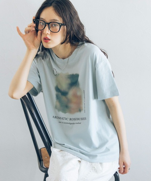 RAGEBLUE(レイジブルー)の「ニュアンスフラワープリントTシャツ(Tシャツ/カットソー・レディース・ライトブルー/ブラック/ホワイト・FREE)」の11枚目の写真
