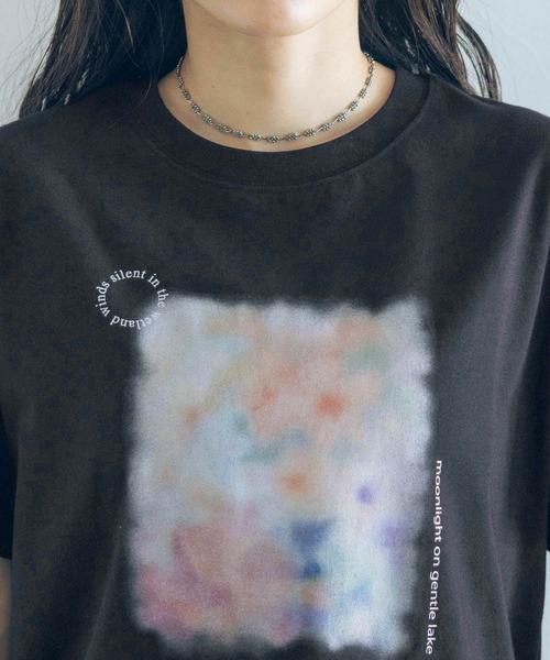 RAGEBLUE(レイジブルー)の「ニュアンスフラワープリントTシャツ(Tシャツ/カットソー・レディース・ライトブルー/ブラック/ホワイト・FREE)」の14枚目の写真