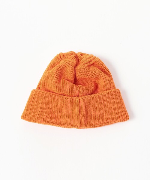 BEAMS PLUS(ビームスプラス)の「HEIMAT TEXTIL / Mechanics Hat - Cotton Linen(ニットキャップ/ビーニー・メンズ・ホワイト/オレンジ/ネイビー・ONE SIZE)」の4枚目の写真