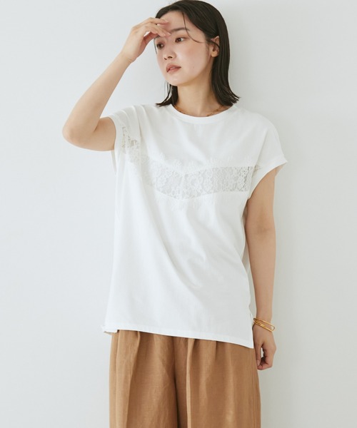 Doux archives(ドゥアルシーヴ)の「VカットレースTOPS(Tシャツ/カットソー・レディース・ブラウン/ブラック/オフホワイト・FREE)」の11枚目の写真