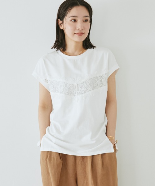 Doux archives(ドゥアルシーヴ)の「VカットレースTOPS(Tシャツ/カットソー・レディース・ブラウン/ブラック/オフホワイト・FREE)」の15枚目の写真