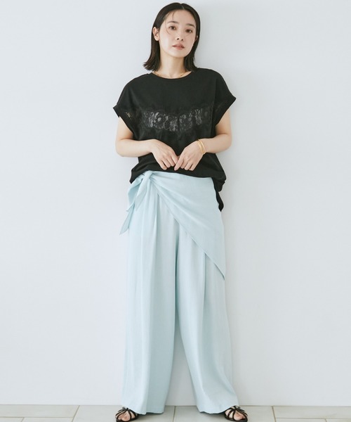 Doux archives(ドゥアルシーヴ)の「VカットレースTOPS(Tシャツ/カットソー・レディース・ブラウン/ブラック/オフホワイト・FREE)」の18枚目の写真
