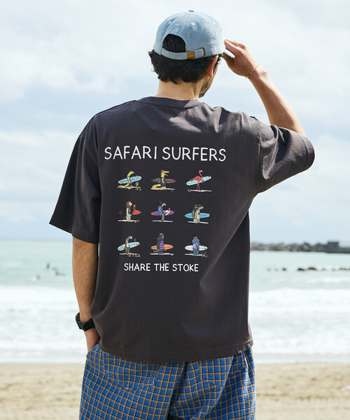 Jonas Claesson（ジョナスクレアッソン）の「JONAS CLAESSON/ジョナス クレアッソン Safari Surfers Short Sleeve Tee/サファリサーファーズ バックプリントTシャツ（Tシャツ/カットソー・メンズ・ベージュ/レッド/ホワイト/ブラック・LARGE/MEDIUM）」の19枚目の写真