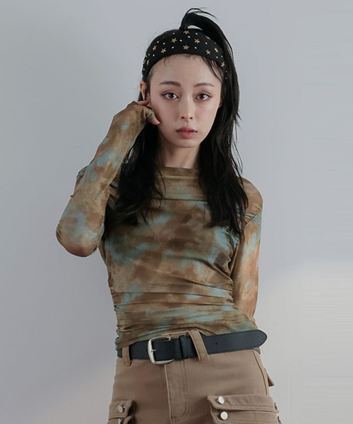 Ulysses（ユリシス）の「タイダイオフショルシアーカットソー（Tシャツ/カットソー・レディース・ブラウン・S/M）」の4枚目の写真