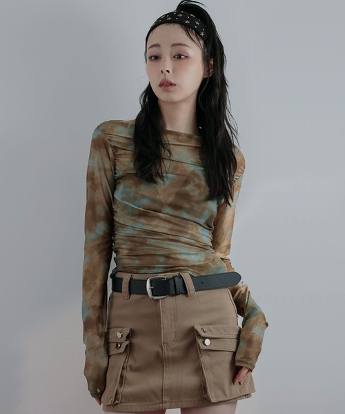 Ulysses（ユリシス）の「タイダイオフショルシアーカットソー（Tシャツ/カットソー・レディース・ブラウン・S/M）」の6枚目の写真