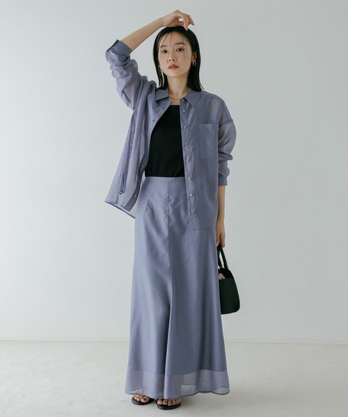 WEB限定カラー】シアーシャツセットアップ659294（ワンピース
