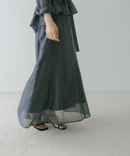 Andemiu(アンデミュウ)の「【WEB限定カラー】シアーシャツセットアップ659294(ワンピース・レディース・モカ/ブルー/チャコールグレー/ネイビー・FREE)」の8枚目の写真