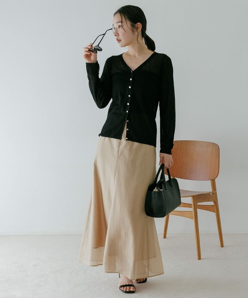 Andemiu(アンデミュウ)の「【WEB限定カラー】シアーシャツセットアップ659294(ワンピース・レディース・モカ/ブルー/チャコールグレー/ネイビー・FREE)」の16枚目の写真