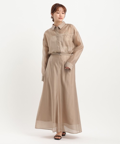 Andemiu(アンデミュウ)の「【WEB限定カラー】シアーシャツセットアップ659294(ワンピース・レディース・モカ/ブルー/チャコールグレー/ネイビー・FREE)」の22枚目の写真