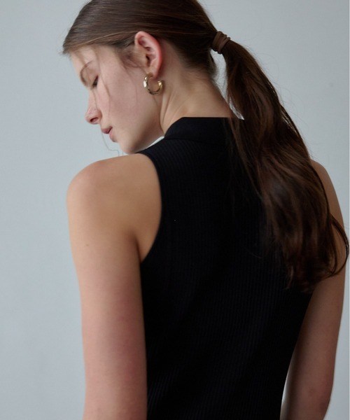 ORGUE(オルグ)の「Polo Collar Knit One-piece/ポロカラーニットワンピース(ワンピース・レディース・アイボリー/グレイッシュベージュ/ブラック・FREE)」の15枚目の写真
