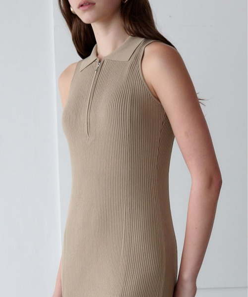 ORGUE(オルグ)の「Polo Collar Knit One-piece/ポロカラーニットワンピース(ワンピース・レディース・アイボリー/グレイッシュベージュ/ブラック・FREE)」の22枚目の写真