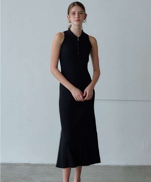 ORGUE(オルグ)の「Polo Collar Knit One-piece/ポロカラーニットワンピース(ワンピース・レディース・アイボリー/グレイッシュベージュ/ブラック・FREE)」の11枚目の写真