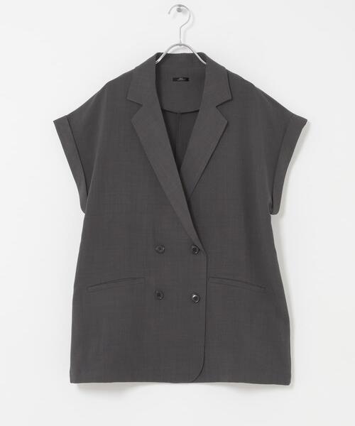 ITEMS URBANRESEARCH（アイテムズ アーバンリサーチ）の「『洗濯可』SMOOTH LINEN TOUCH ジレ（ダウンベスト・レディース・チャコールグレー/ベージュ/ブラウン・FREE）」の8枚目の写真