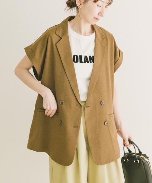 ITEMS URBANRESEARCH（アイテムズ アーバンリサーチ）の「『洗濯可』SMOOTH LINEN TOUCH ジレ（ダウンベスト・レディース・チャコールグレー/ベージュ/ブラウン・FREE）」の14枚目の写真