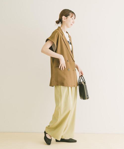 ITEMS URBANRESEARCH（アイテムズ アーバンリサーチ）の「『洗濯可』SMOOTH LINEN TOUCH ジレ（ダウンベスト・レディース・チャコールグレー/ベージュ/ブラウン・FREE）」の17枚目の写真