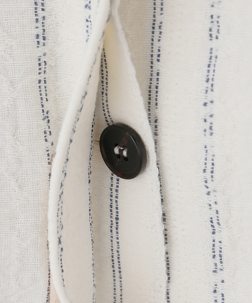 LOW CLASSIC（ロウ　クラシック）の「【LOW CLASSIC/ロウ クラシック】 STRIPE PINCHED SHIRT JACKET（その他アウター・レディース・アイボリー・MEDIUM）」の5枚目の写真