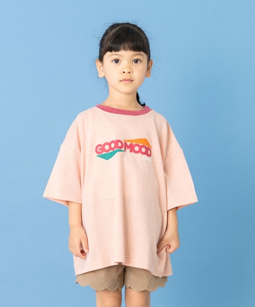 and D. petit main(アンドディープティマイン)の「TCR/ビックシルエットリンガー半袖Tシャツ(Tシャツ/カットソー・キッズ・トップグレー/ブルー/ライトブルー/ライトピンク・120cm/110cm/130cm/140cm/100cm)」の4枚目の写真