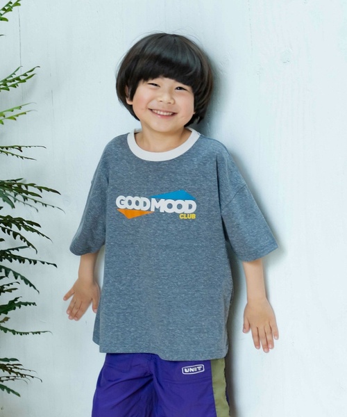 and D. petit main(アンドディープティマイン)の「TCR/ビックシルエットリンガー半袖Tシャツ(Tシャツ/カットソー・キッズ・トップグレー/ブルー/ライトブルー/ライトピンク・120cm/110cm/130cm/140cm/100cm)」の3枚目の写真