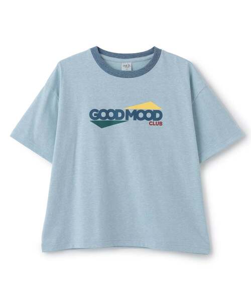 and D. petit main(アンドディープティマイン)の「TCR/ビックシルエットリンガー半袖Tシャツ(Tシャツ/カットソー・キッズ・トップグレー/ブルー/ライトブルー/ライトピンク・120cm/110cm/130cm/140cm/100cm)」の1枚目の写真