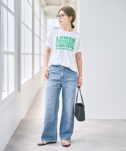 Spick & Span（スピックアンドスパン）の「5 1/2 8oz W-KNEE DENIM（デニムパンツ・レディース・サックスブルー/ホワイト・27/28）」の4枚目の写真