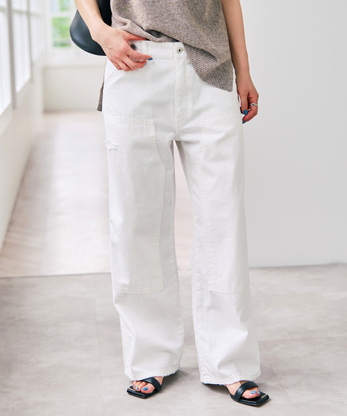 Spick & Span（スピックアンドスパン）の「5 1/2 8oz W-KNEE DENIM（デニムパンツ・レディース・サックスブルー/ホワイト・27/28）」の5枚目の写真