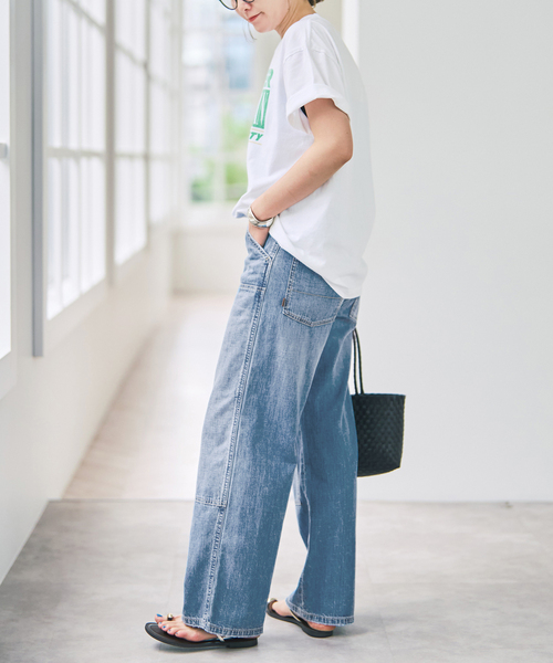 Spick & Span（スピックアンドスパン）の「5 1/2 8oz W-KNEE DENIM（デニムパンツ・レディース・サックスブルー/ホワイト・27/28）」の15枚目の写真