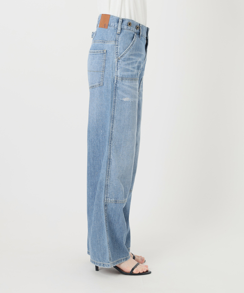 Spick & Span（スピックアンドスパン）の「5 1/2 8oz W-KNEE DENIM（デニムパンツ・レディース・サックスブルー/ホワイト・27/28）」の19枚目の写真