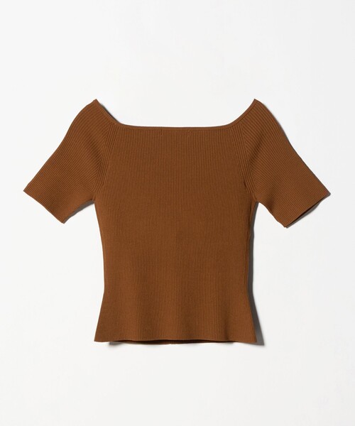 NICENICE MOMENT オープンショルダーニット　S セール】＜NICENICE MOMENT＞オープンショルダー ニットTシャツ