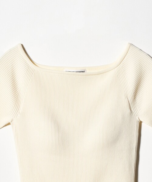 NICENICE MOMENT(ナイスナイスモーメント)の「<NICENICE MOMENT>オープンショルダー ニットTシャツ(その他アンダーウェア/インナー・レディース・ホワイト/ブラウン系/ブラック・FREE)」の9枚目の写真